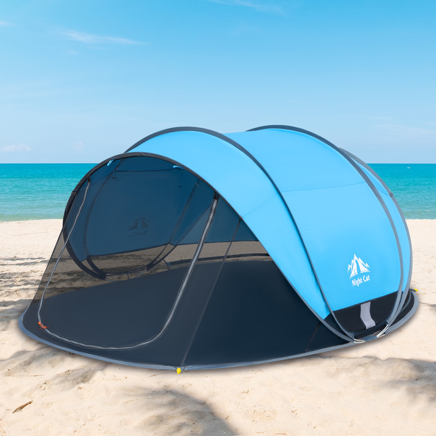 Night Cat Pop-up Beach Tent: Large Sun Shade Shelter for 2-4 Persons P
