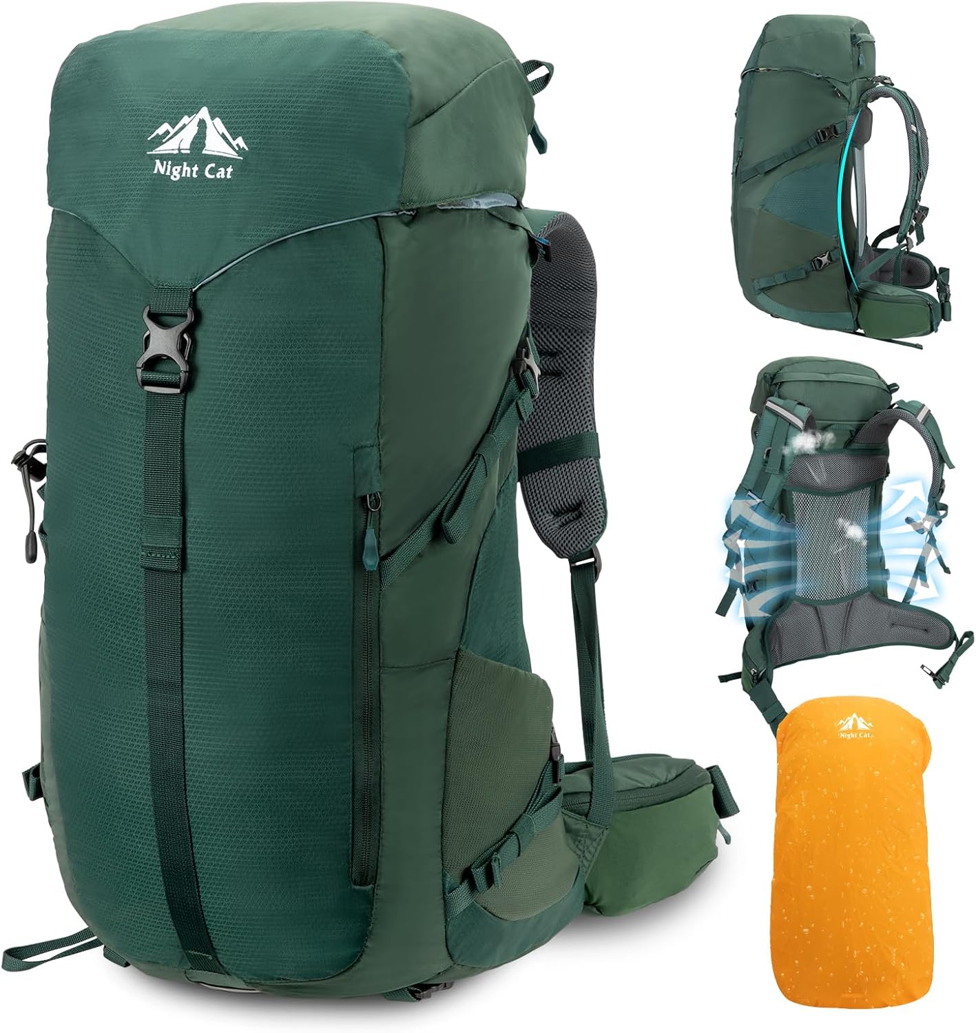 Night Cat Internal-frame Hiking Backpack: 50L Camping Backpack for Men –  Night Cat Store