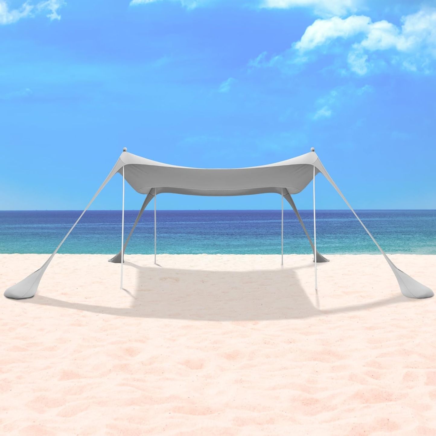 Night Cat Beach Tent Sun Protection Awning UPF 50+ UV Protection with Sand Anchor Aluminium Poles for Beach