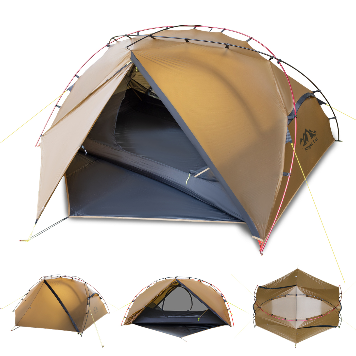 Night Cat 1 Man Tent Ultralight: Backpacking Tent 1  Person Waterproof Lightweight for Camping Trekking Hike Outdoor