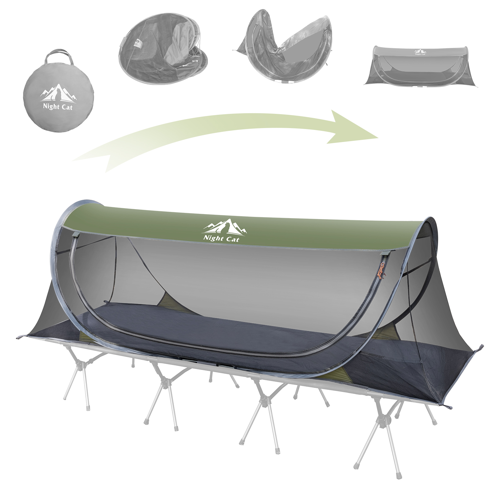 thumbnail image 2 of Instant Pop-Up Mosquito Tent - 1 Person Camping Bug Shelter With Carry Bag 2 of 14