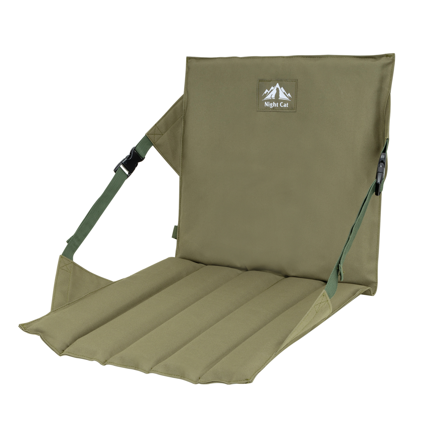 Night Cat Portable Stadium Chair: Foldable Floor Seat with Back Support Lightweight for Camping Hiking and Picnic Outdoor