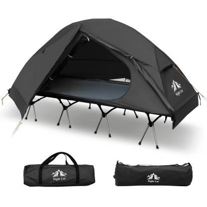 Night Cat Camping Cot Tent Waterproof 1 Person Off-Ground Combo Cot Bed for Adults Portable Easy Set-up Tent 27.5'' Width