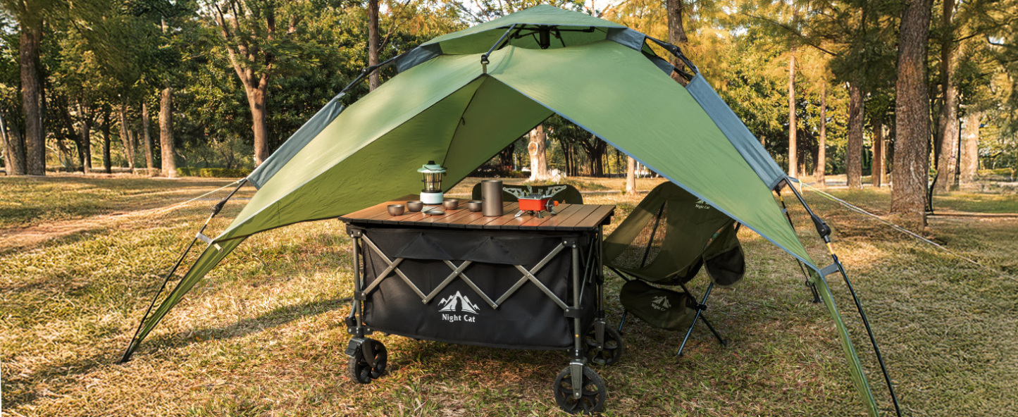 Night Cat Instant Popup Tents 2-3 Persons with Footprint Tarp Easy Setup Camping Tent with Rainfly Double Layers Waterproof Automatic Hydraulic Mechaism