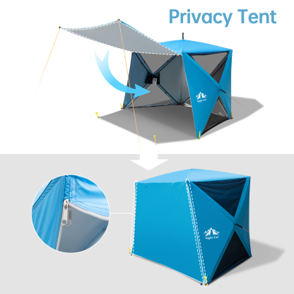 Night Cat Pop-up Beach Tent: 3 4 Persons Beach Shelter with Canopy and Footprint, UPF 50+ UV Protection Backyard Camping Outdoor Canopy Poles Not Included