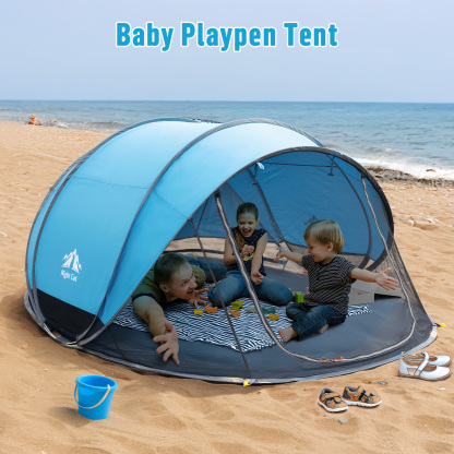 Night Cat Pop-up Beach Tent: Large Sun Shade Shelter for 2-4 Persons Picnic Sport Activities