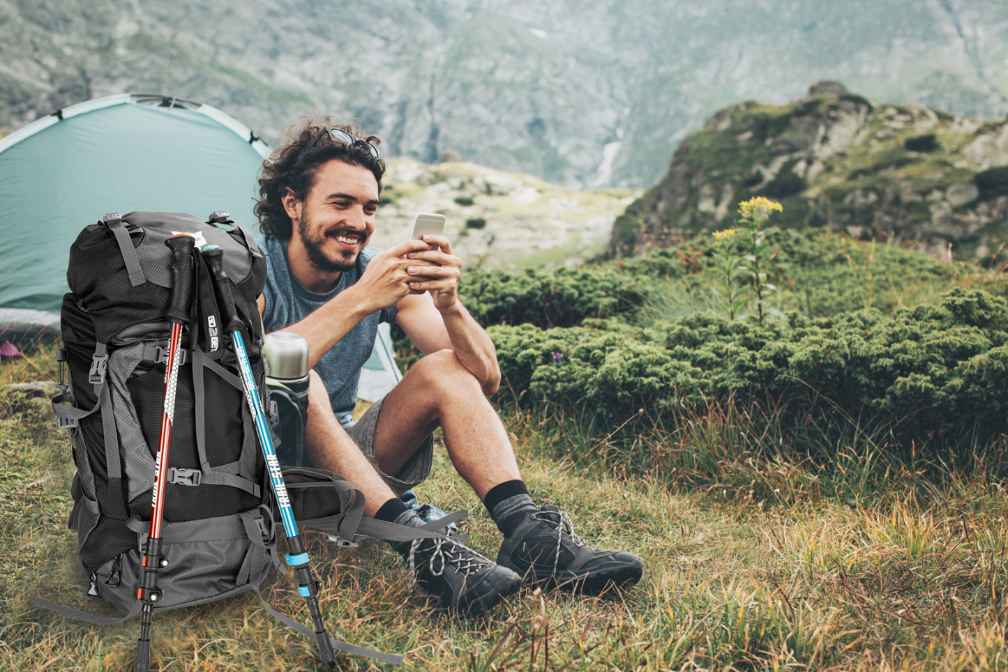Night Cat Hiking Backpacks 70L Camping Backpacking Packs for Men Women Lightweight Outdoor for Mountaineering Traveling, No Internal Frame