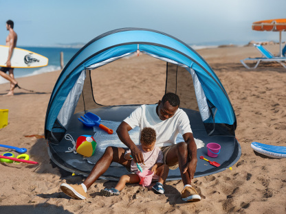 Night Cat Pop-up Beach Tent: Large Sun Shade Shelter for 2-4 Persons Picnic Sport Activities