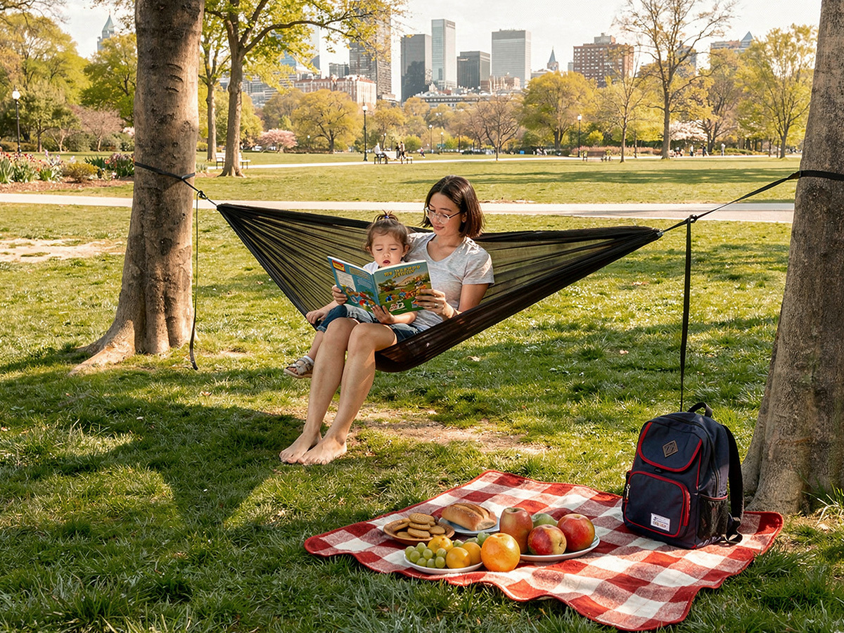 Night Cat Ultralight Pocket Hammock: Durable Tree Hammock Tear-Resistant Dyneema Fabric Only 0.66lb Max Load 330lbs Portable for Solo Hiking Backpacking