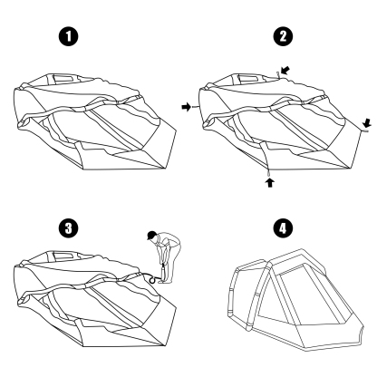 Night Cat 8-Person Inflatable Tent: Waterproof Spacious Blow-up Tent with Easy Set Up Pump for Family Winter Camping and Outdoor Events