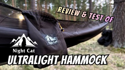 Night Cat Ultralight Pocket Hammock: Durable Tree Hammocnly 0.66lb Mk Tear-Resistant HMPE Ripstop High Strength Fabric Oax Load 330lbs Portable for Solo Hiking Backpacking