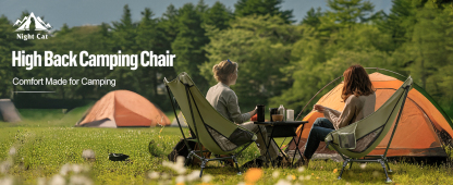 Night Cat High-Back Camping Chair: Lightweight Comfortable Backpacking Chair with Head Support and Anti-Sinking Feet for Hiking Lawn Mountain 330 LBS Green