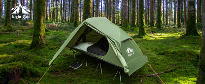 Night Cat Camping Cot Tent - Waterproof 1-Person Off-Ground Combo Cot Bed for Adults Portable Easy Set-up Tent