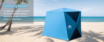 Night Cat Pop-up Beach Tent: 3 4 Persons Beach Shelter with Canopy and Footprint, UPF 50+ UV Protection Backyard Camping Outdoor Canopy Poles Not Included