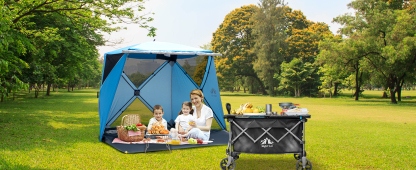 Night Cat Pop-up Beach Tent: 3 4 Persons Beach Shelter with Canopy and Footprint, UPF 50+ UV Protection Backyard Camping Outdoor Canopy Poles Not Included