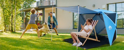 Night Cat Pop-up Beach Tent: 3 4 Persons Beach Shelter with Canopy and Footprint, UPF 50+ UV Protection Backyard Camping Outdoor Canopy Poles Not Included