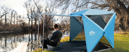Night Cat Pop-up Beach Tent: 3 4 Persons Beach Shelter with Canopy and Footprint, UPF 50+ UV Protection Backyard Camping Outdoor Canopy Poles Not Included