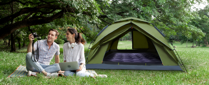 Night Cat Pop Up Tent for 4 Person Man Waterproof Throwing Tent Breathable Easy Adjustment for Camping Hiking
