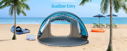 Night Cat Pop-up Beach Tent: Large Sun Shade Shelter for 2-4 Persons Picnic Sport Activities