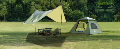 Night Cat Instant Cabin Tent with Canopy Tarp 3 Persons Waterproof Pop Up Tent for Family Camping 2 in 1 Canopy Tent with Porch Automatic Easy Set Up Outdoor