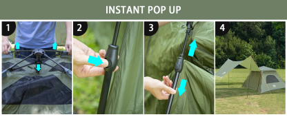 Night Cat Instant Cabin Tent with Canopy Tarp 3 Persons Waterproof Pop Up Tent for Family Camping 2 in 1 Canopy Tent with Porch Automatic Easy Set Up Outdoor