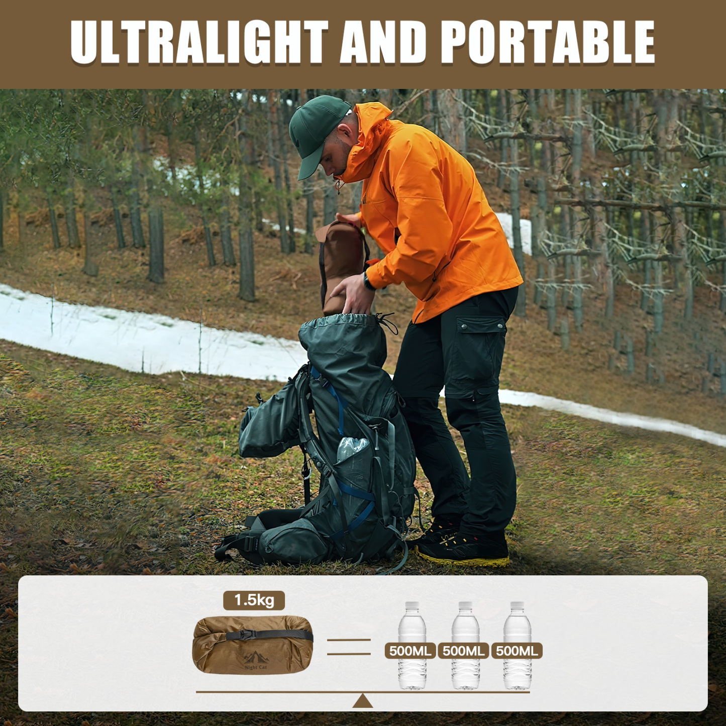 Night Cat Backpacking Tent Ultralight Upgrade Waterproof Professional Hiking Tent for 2 Person Ground Tent Heavy Rain Waterproof Trekking Pole Not Included