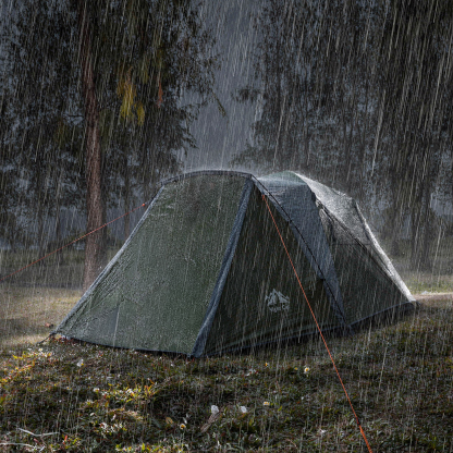 Night Cat Black Out Cabin Tent with Vestibule: 3 Persons Pop Up Camping Tent Double Layers Easy Quick Setup Waterproof