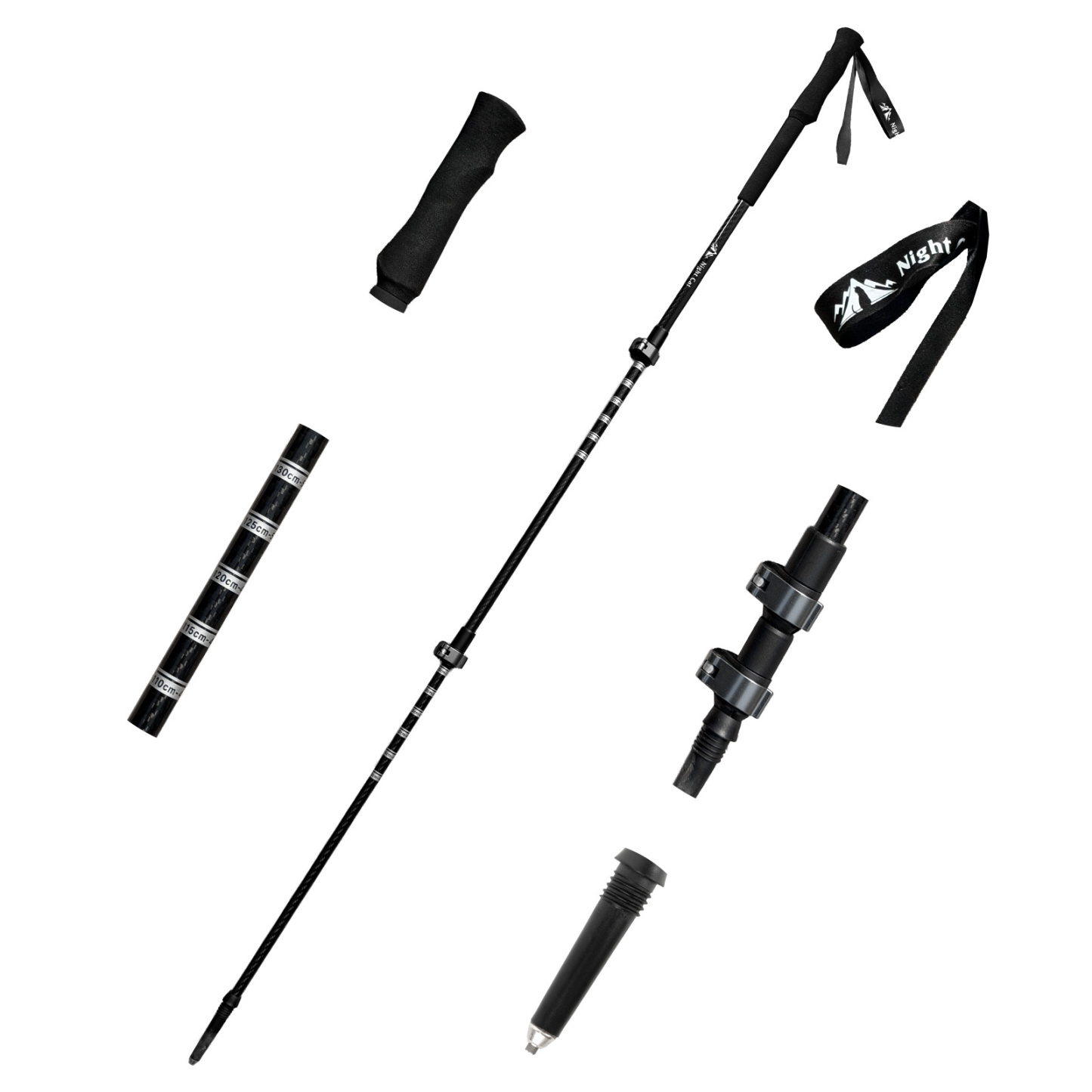 Night Cat Collapsible Trekking Poles: Lightweight Hiking Sticks 1/ 2 Packs Adjustable Walking Poles for Backpacking Climbing