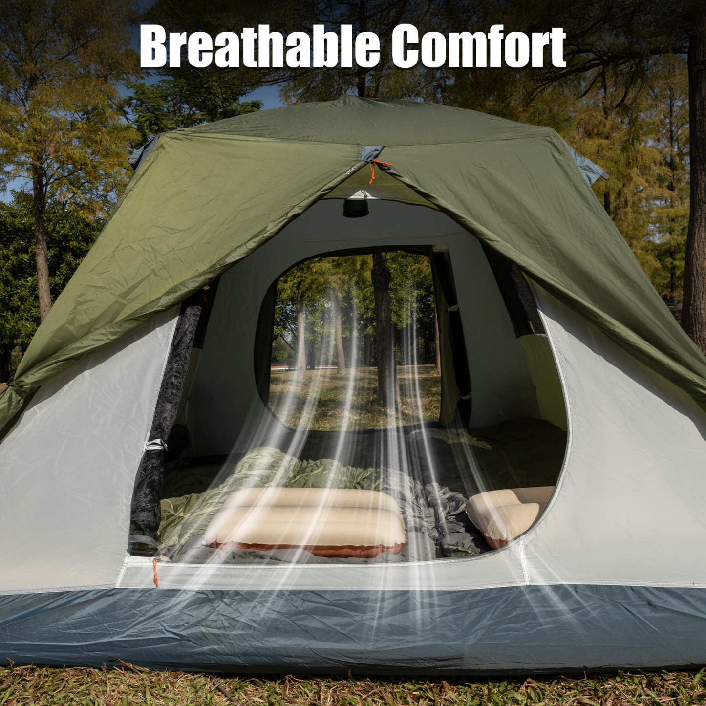 Night Cat Cabin Tent with Vestibule: 3 Persons Pop Up Camping Tent Double Layers Easy Quick Setup Waterproof