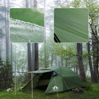 Night Cat Camping Tent 2 3 Persons with Porch Family Backpacking Tent Double Layers Waterproof Easy Clip Setup 7x6x4.3ft Porch Pole Not Inlcuded