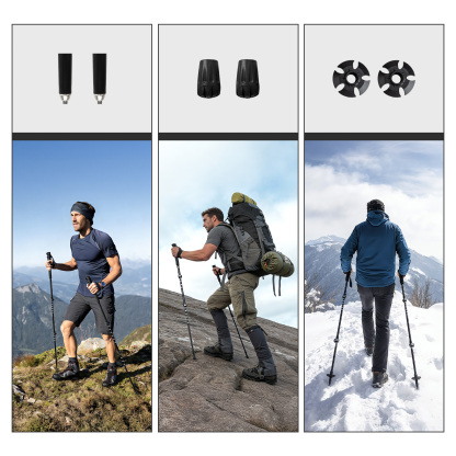 Night Cat Collapsible Trekking Poles: Lightweight Hiking Sticks 1/ 2 Packs Adjustable Walking Poles for Backpacking Climbing