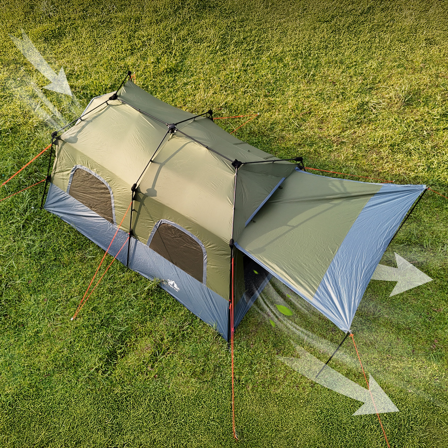 Night Cat 8-Persons Camping Tent: Large Waterproof Instant Cabin Hot Tent with Canopy and Stove Jack for Family Glamping