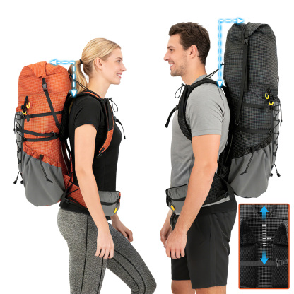 Night Cat Internal-frame Hiking Backpack: 70L Lightweight Travel Backpack with Rain Cover for Men Women Hiking Camping Backpacking Black