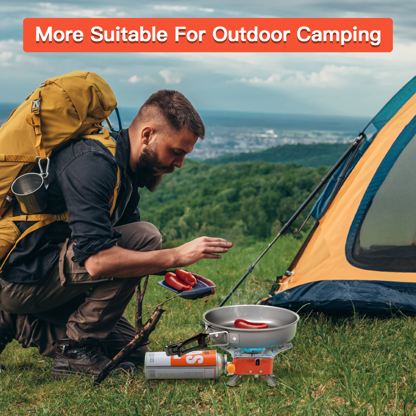 Night Cat Backpacking Stove Portable: Camping Gas Stove Foldable Mini Collapsible