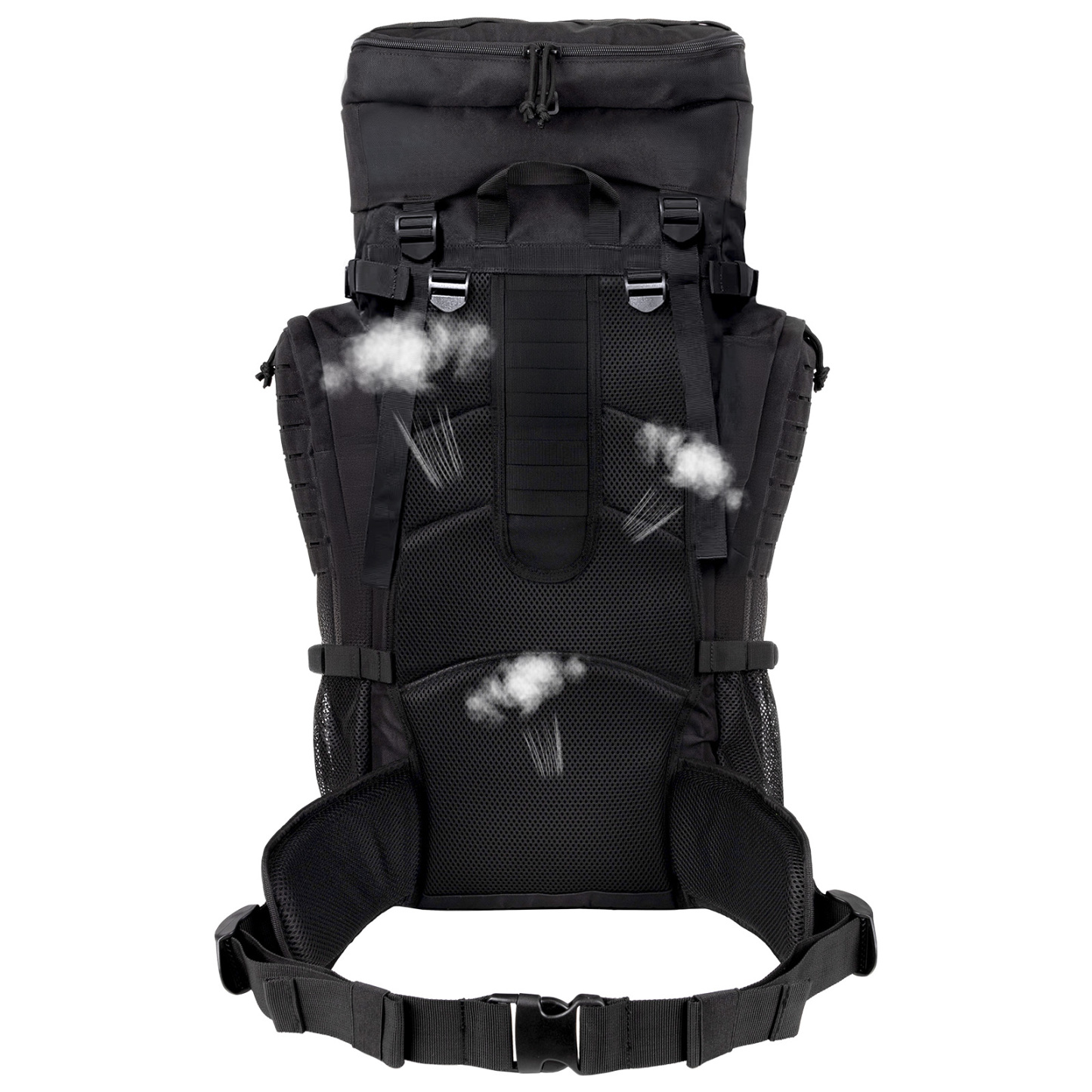 Night Cat Tactical Backpack 70L Durable: Zipper Withstands 5000+ Openings