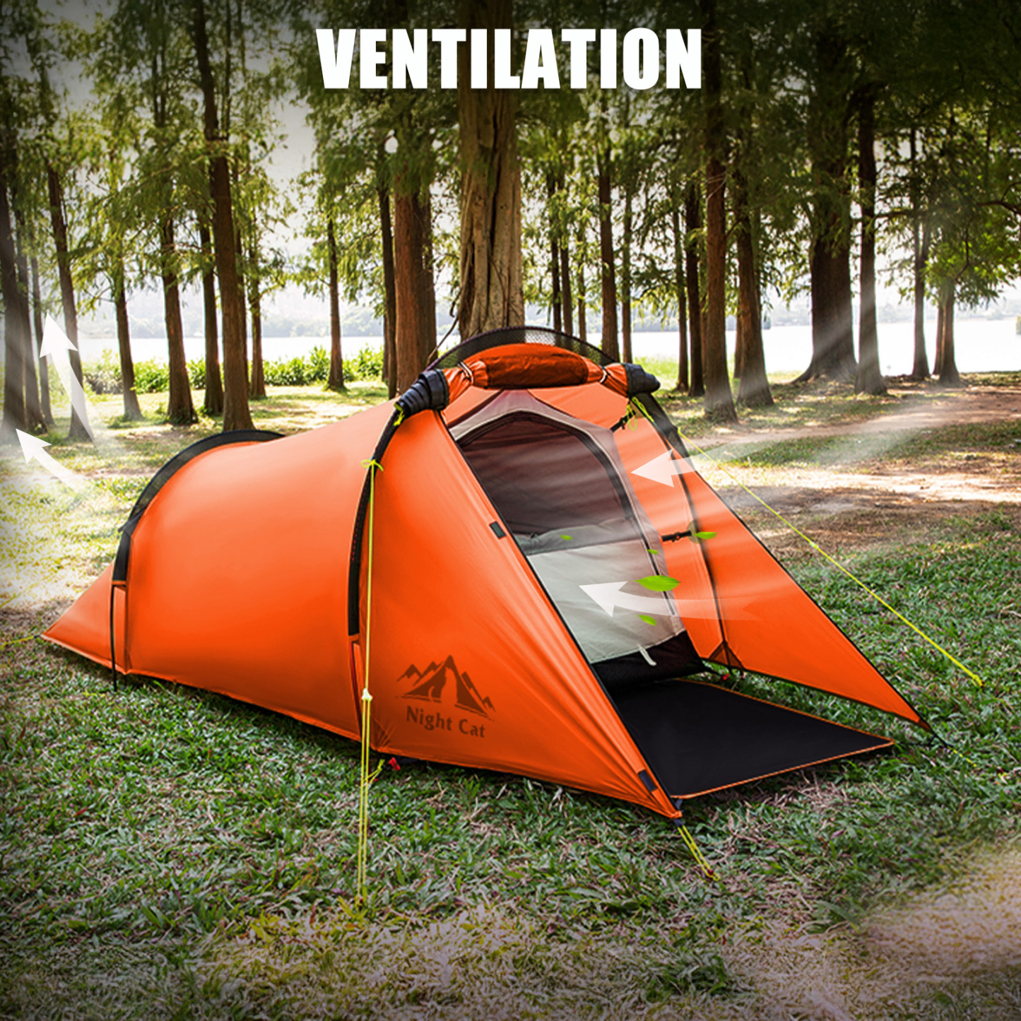 Night Cat 1 Person Tunnel Tent: Ultralight Backpacking Tent Waterproof for Camping Travel Wild