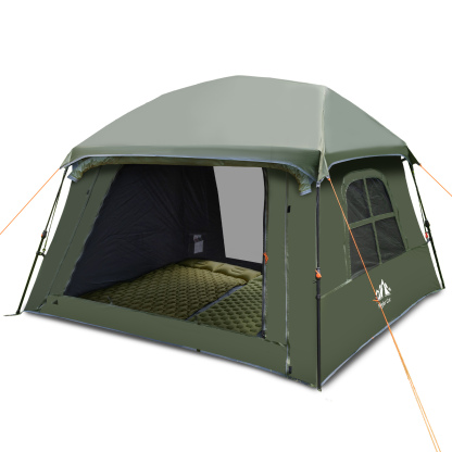 Night Cat Blackout Cabin Tent: 4 Person Pop Up Camping Tent with Vestibule & Rainfly Waterproof Instant Easy Setup Family Tent