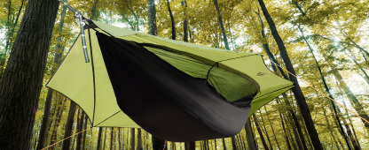 Night Cat Camping Hammock Tent: Lightweight Portable 4 in 1 Hammock with Rain Tarp and Mosquito Net for Hiking Jungle Outdoor