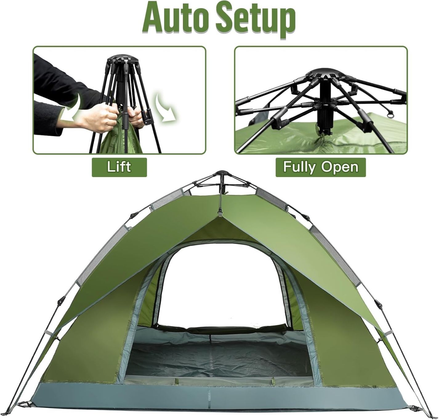 Camping Tent Night Cat Instant Popup Tents 2-3 Persons With