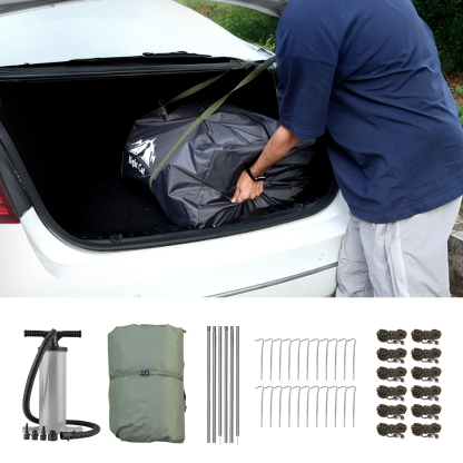 Night Cat 8-Person Inflatable Tent: Waterproof Spacious Blow-up Tent with Easy Set Up Pump for Family Winter Camping and Outdoor Events