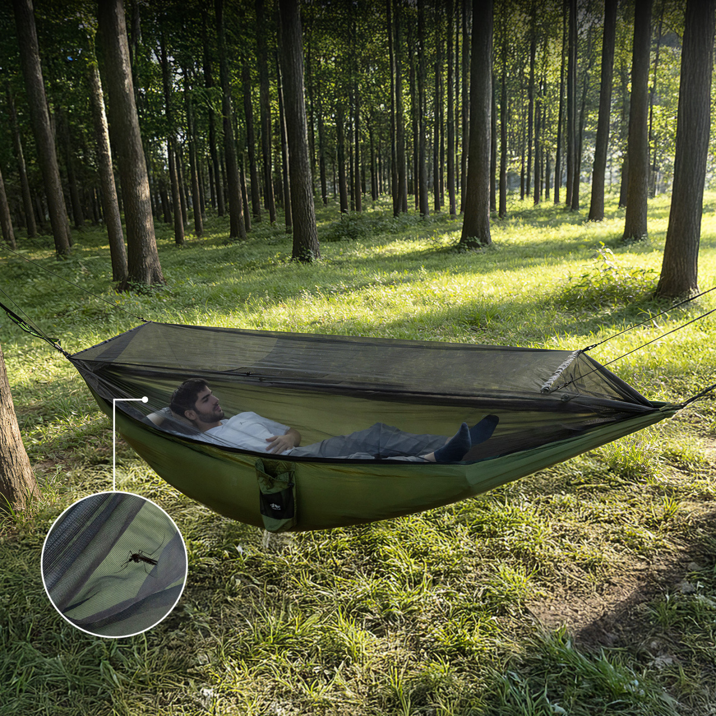 Night Cat Mosquito Net Hammock:Packable Single Person Hammocks with Mesh for Outdoor Travel Camping Hiking Backpacking