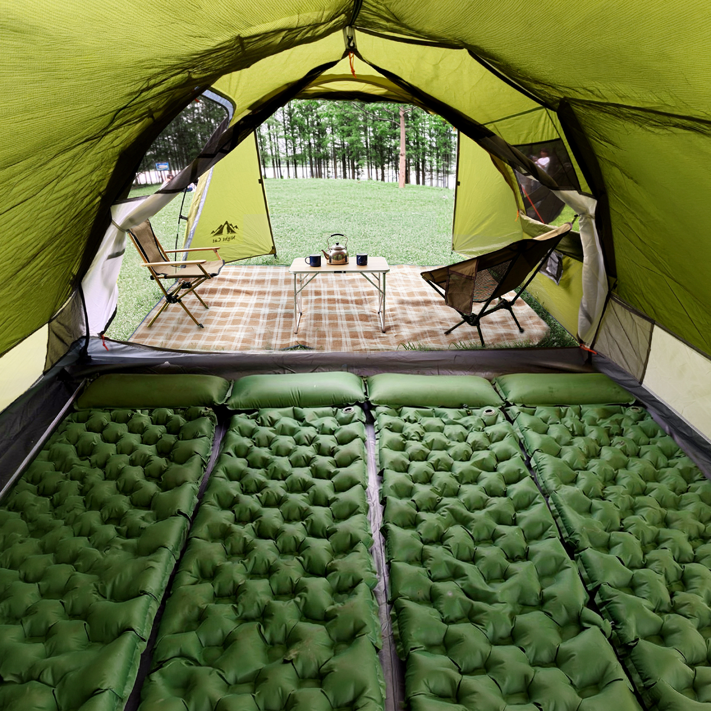 Night Cat Tunnel Tent for Camping: Lightweight Camping Tent 4 Person Tent with Porch Waterproof Family Weekend Camping