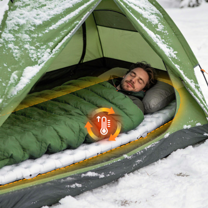 Night Cat Camping Sleeping Pad: 9 R-Value 4" Thick Insulated Backpacking Sleeping Pad with Pump Sack Lightweight Mat for Adult
