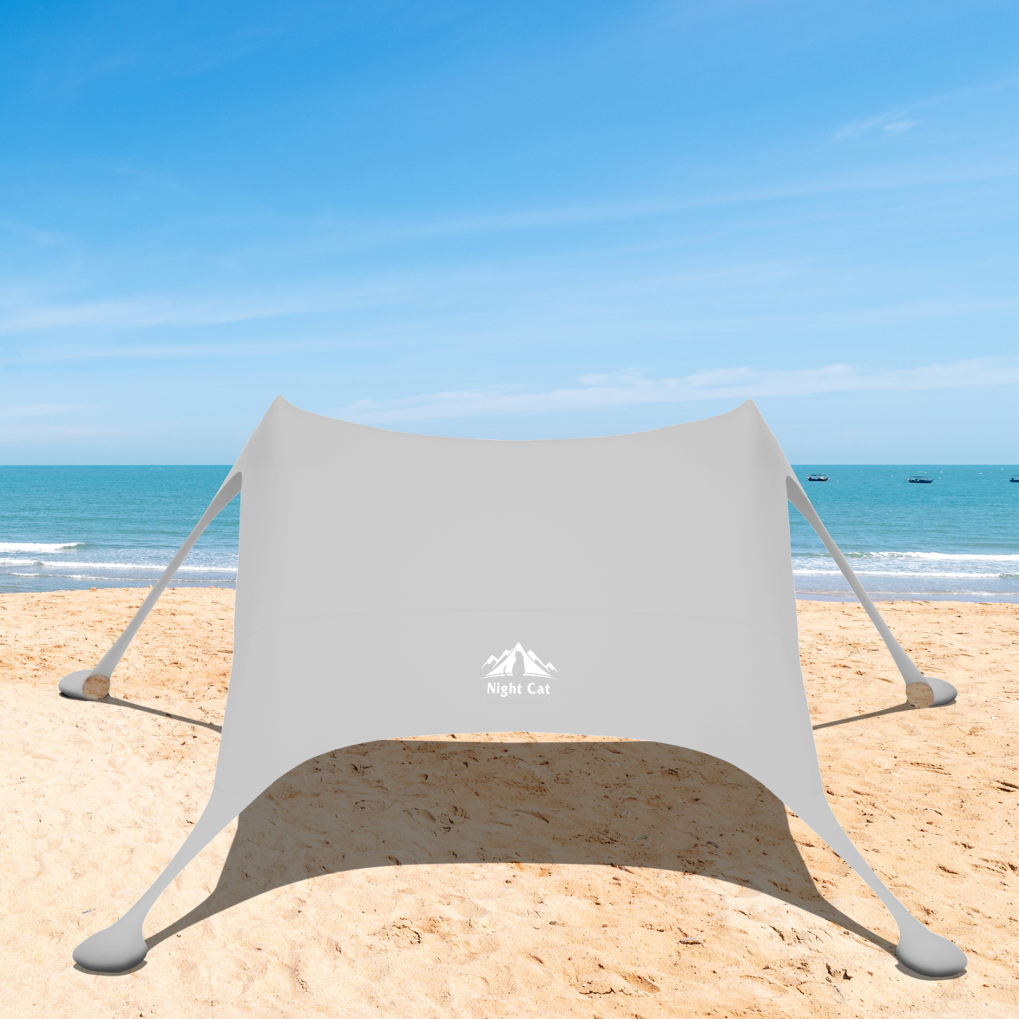 Night Cat Beach Shade Tent UV Protection with Sandbag Anchors