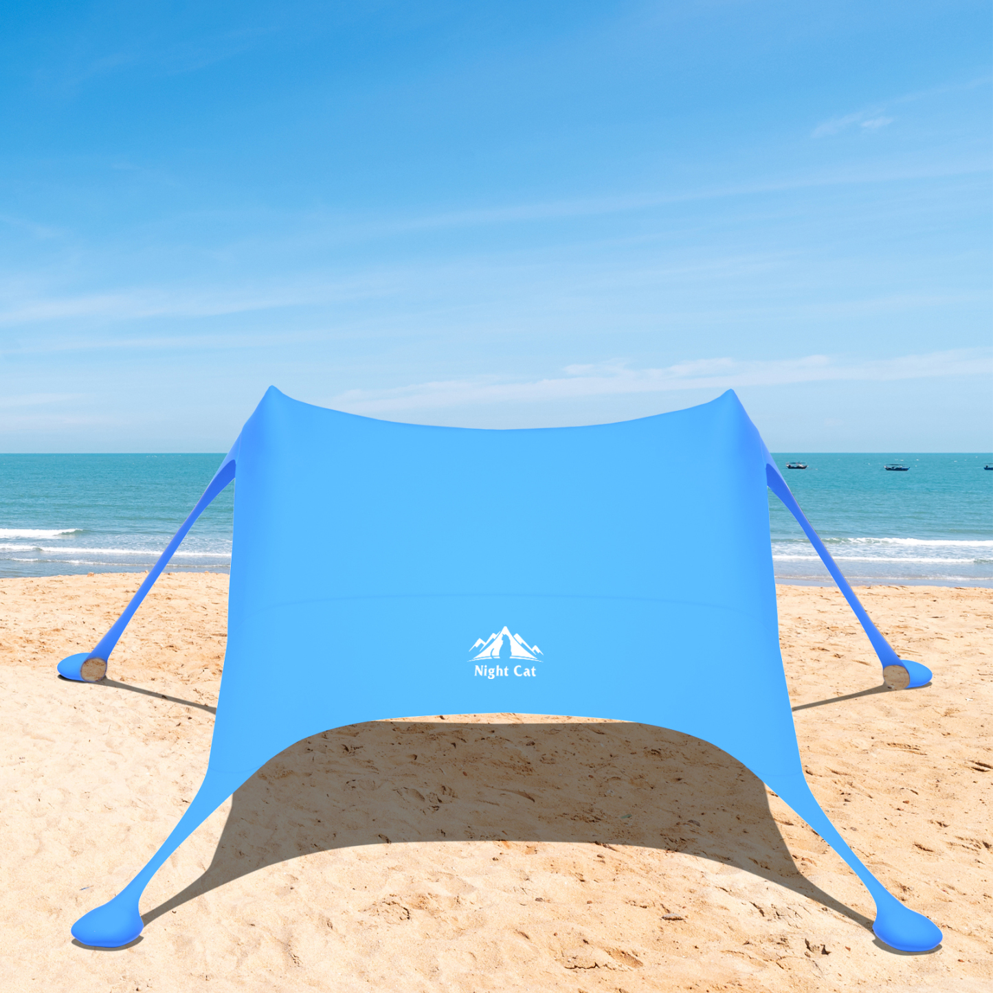 Night Cat Beach Shade Tent UV Protection with Sandbag Anchors