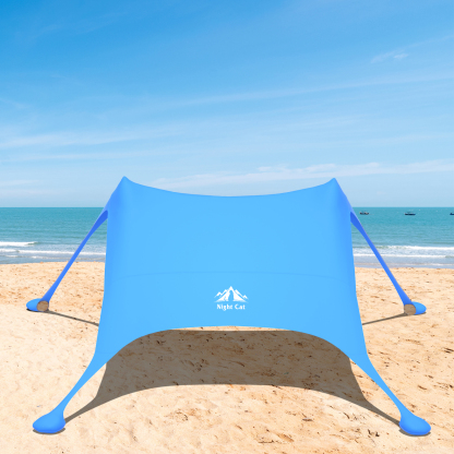 Night Cat Beach Shade Tent UV Protection with Sandbag Anchors