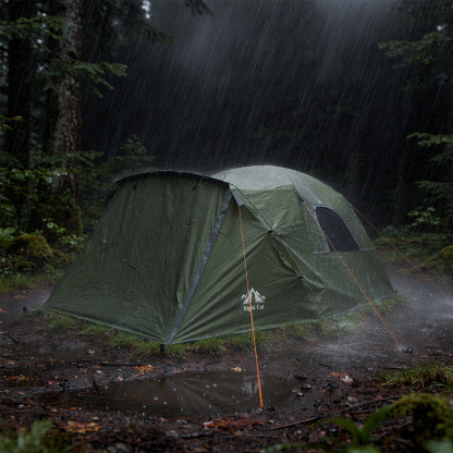 Night Cat 4 Man Family Tent with Porch | Camping, Lightweight, Waterproof Tent, Large Living Area, Adults, Hiking, Trekking, Outdoor