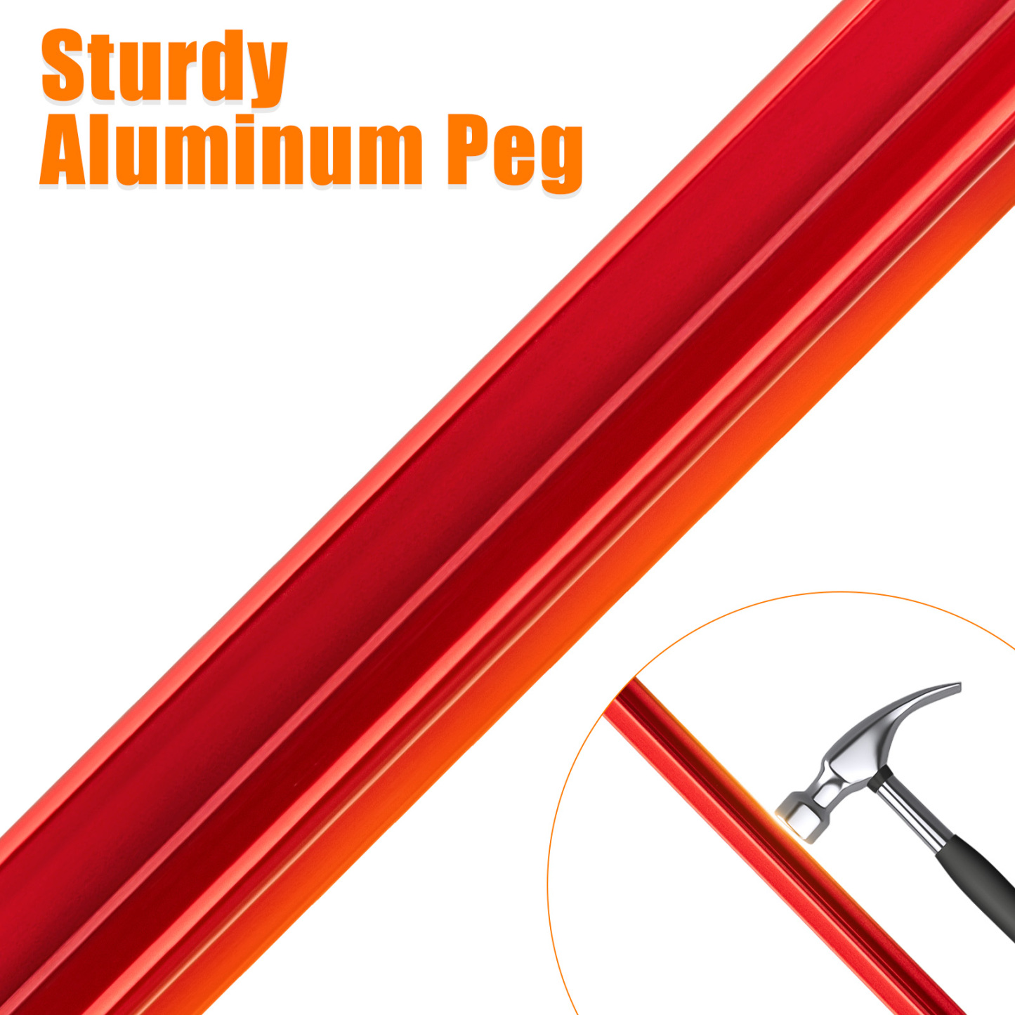 Night Cat 12 Pack Tent Stakes: Four-Sided Aluminum Pegs with Reflective Pull Ropes for Camping Hiking Garden