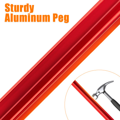 Night Cat 12 Pack Tent Stakes: Four-Sided Aluminum Pegs with Reflective Pull Ropes for Camping Hiking Garden