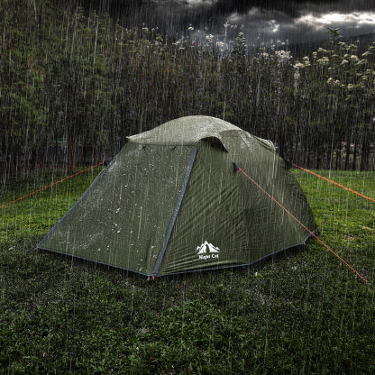 Night Cat 4-Persons Camping Tent: Waterproof Easy Setup Famliy Tent | Backpacking Lightweight Hiking 3 Season 7.8x7.3x5.1ft Green 10Lbs